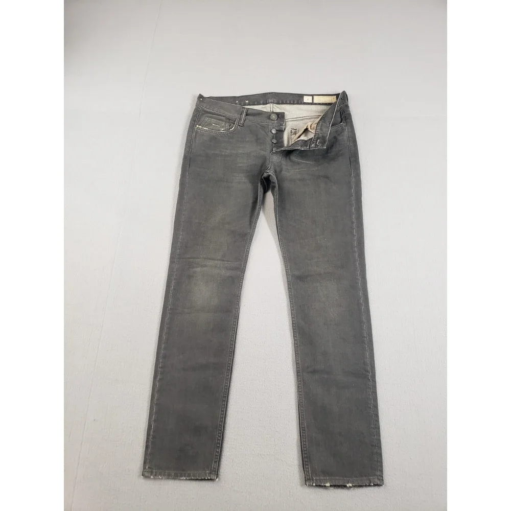 AllSaints Spitalfields Jacks Place Men Jean 34 Gray Wash Denim Straight Trousers